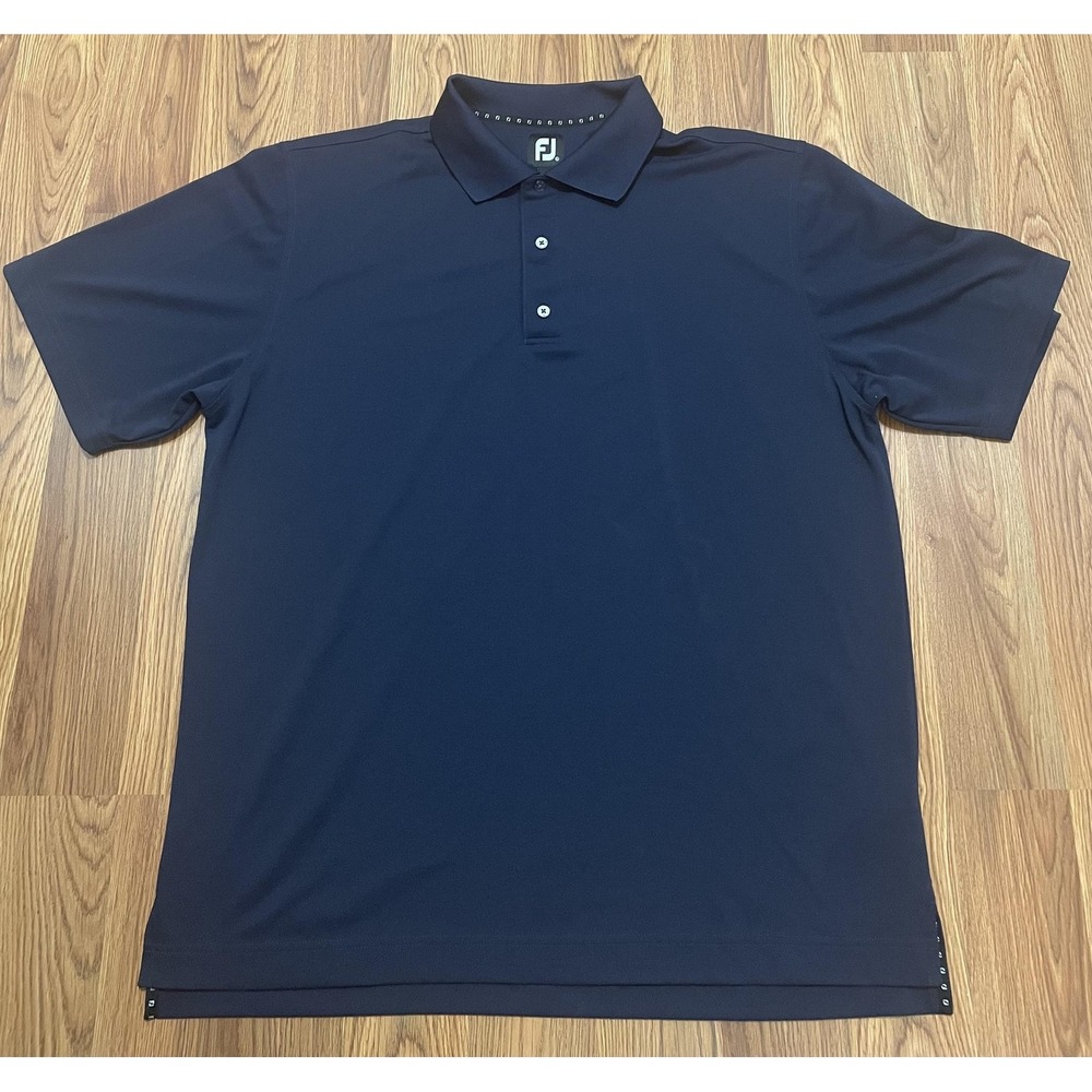 FootJoy Polo Shirt Mens Extra Large Performance Golf Stretch Navy Logo